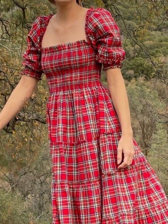 Hill House Dresses & Skirts - Hill House Home Nesli Nap Dress in Red Tartan
